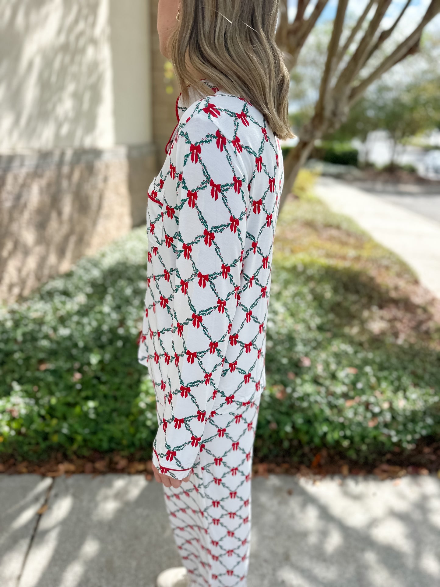 MS Charlotte PJ Pant Set - Lattice Garland
