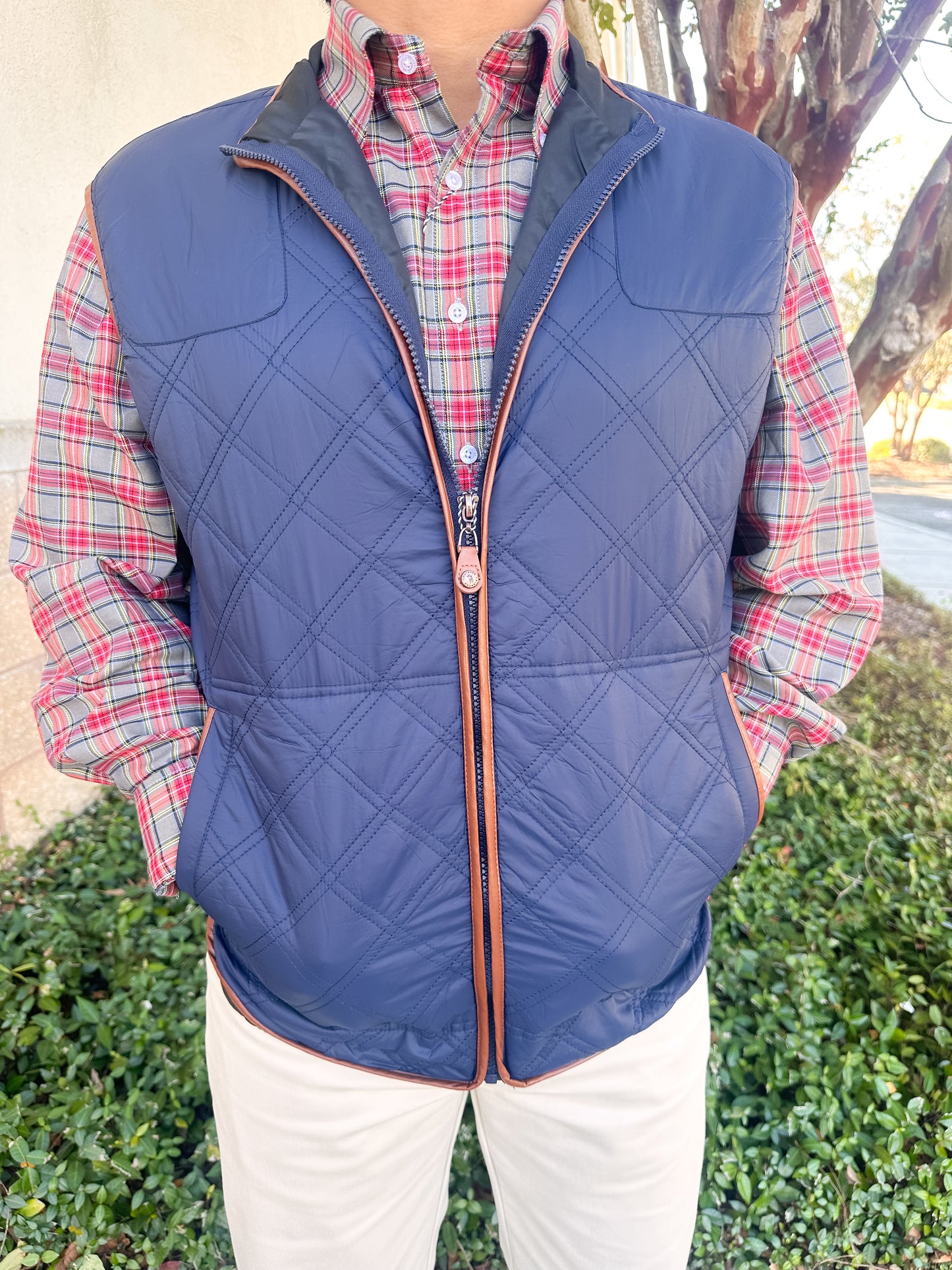 S. Casanova Classic Quilted Vest - Navy