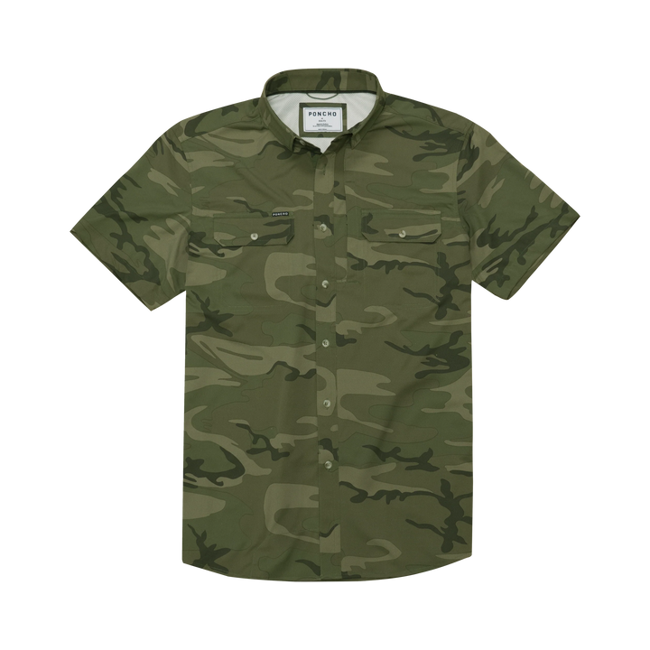 Poncho Men’s “The Arroyo” S/S Slim Shirt - Dark Camo