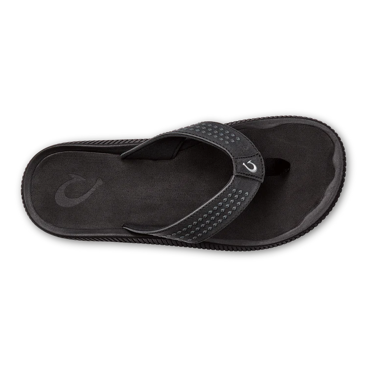 OluKai Men’s Ulele Water-Ready Beach Sandal - Black|Black