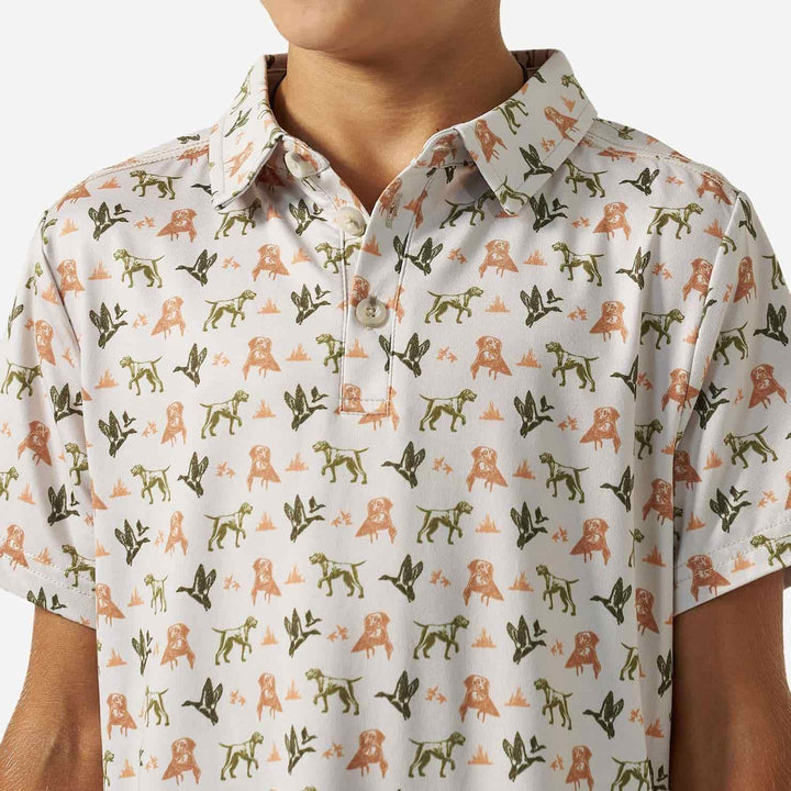 Burlebo Youth Performance Polo - Mallard Duck Dog