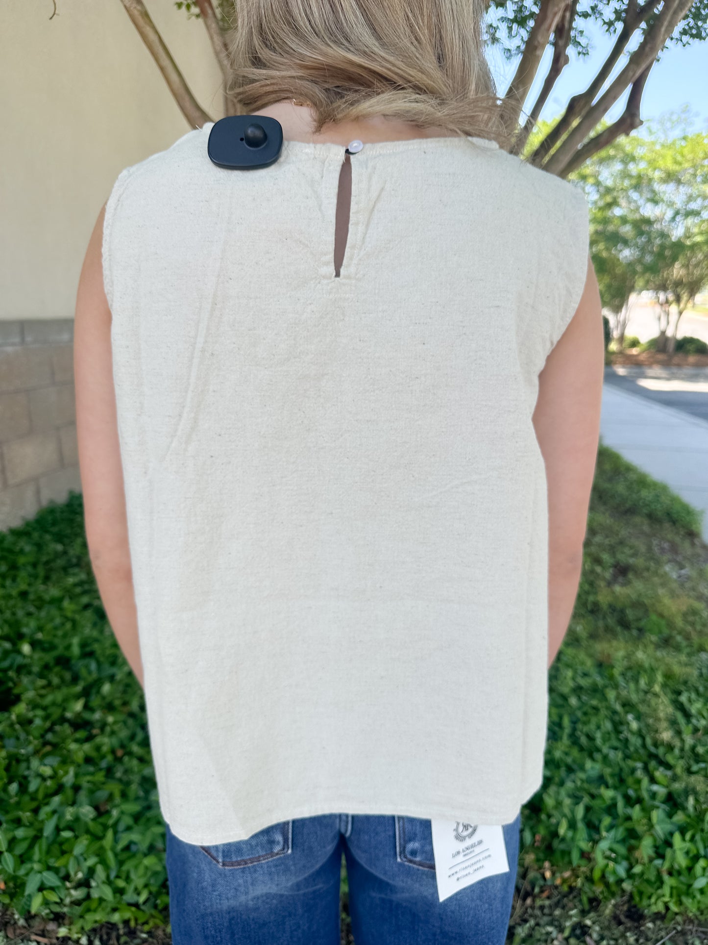 Fran Embroidered Top - Linen