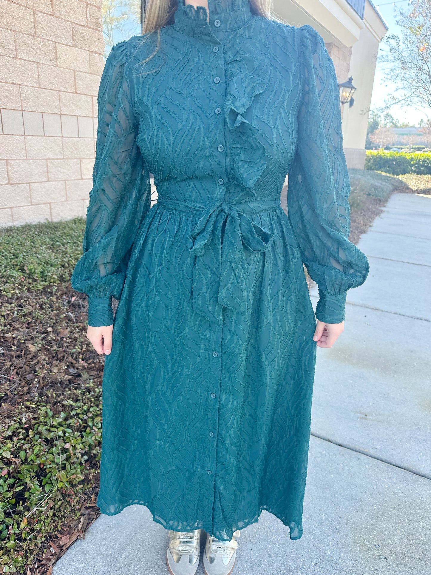 Emerald Whisper Maxi Dress