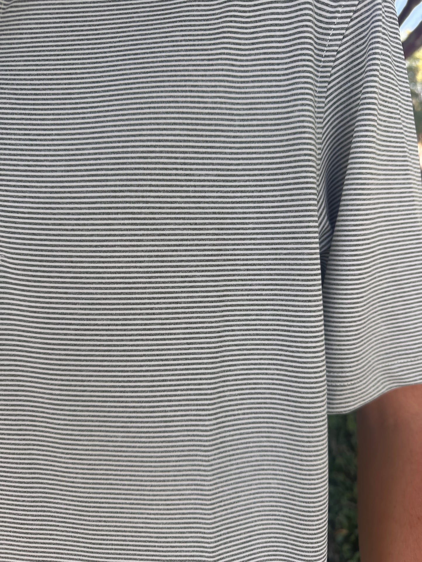 SSCO Men’s F26 Heather Madison Stripe Polo - Dusty Olive