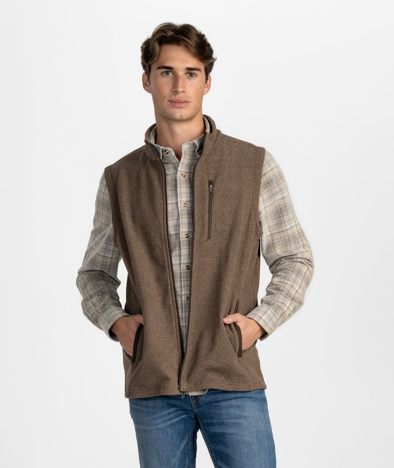 SSCO Men’s Brushline Fleece Vest - Espresso