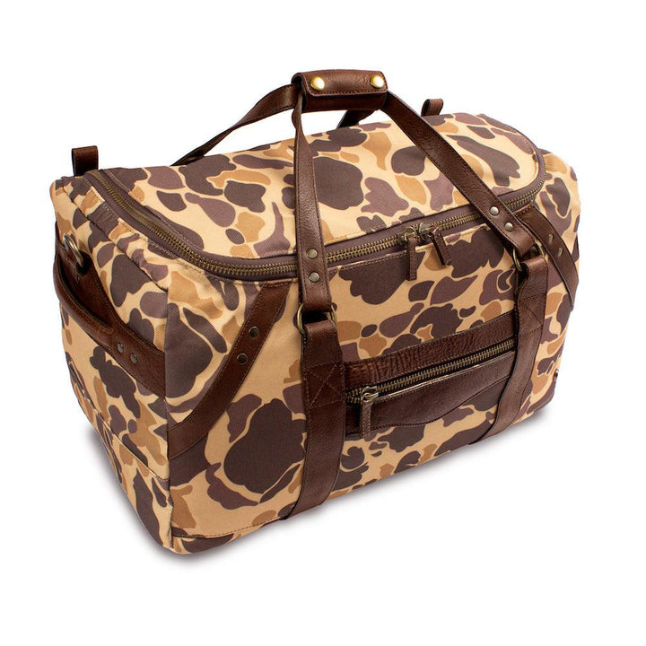 Mission Mercantile Campaign Waxed Canvas Medium Duffle Bag - Smoke Vintage Camo