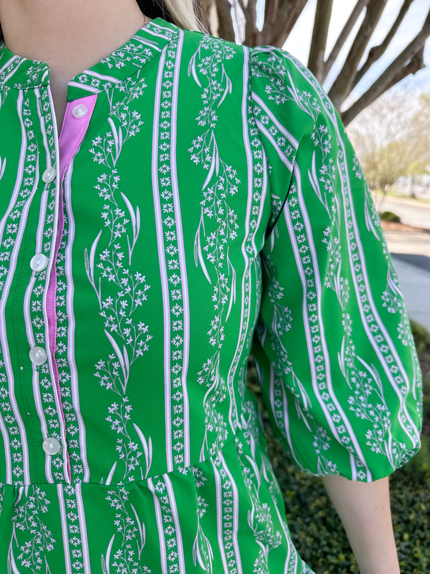 Riley Mini Dress - Garden Lace Green