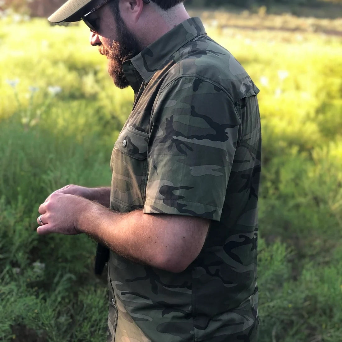 Poncho Men’s “The Arroyo” S/S Slim Shirt - Dark Camo