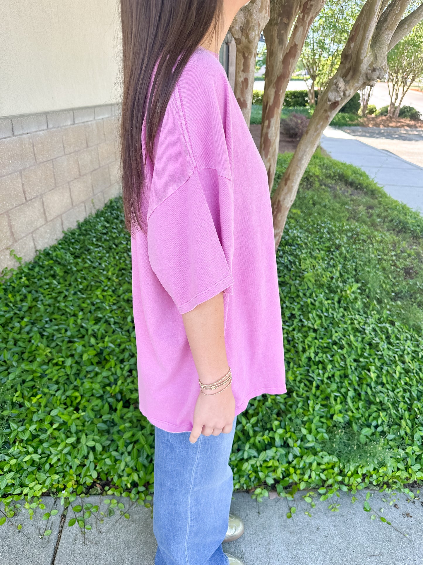 Hana Basic Tee - Fuchsia