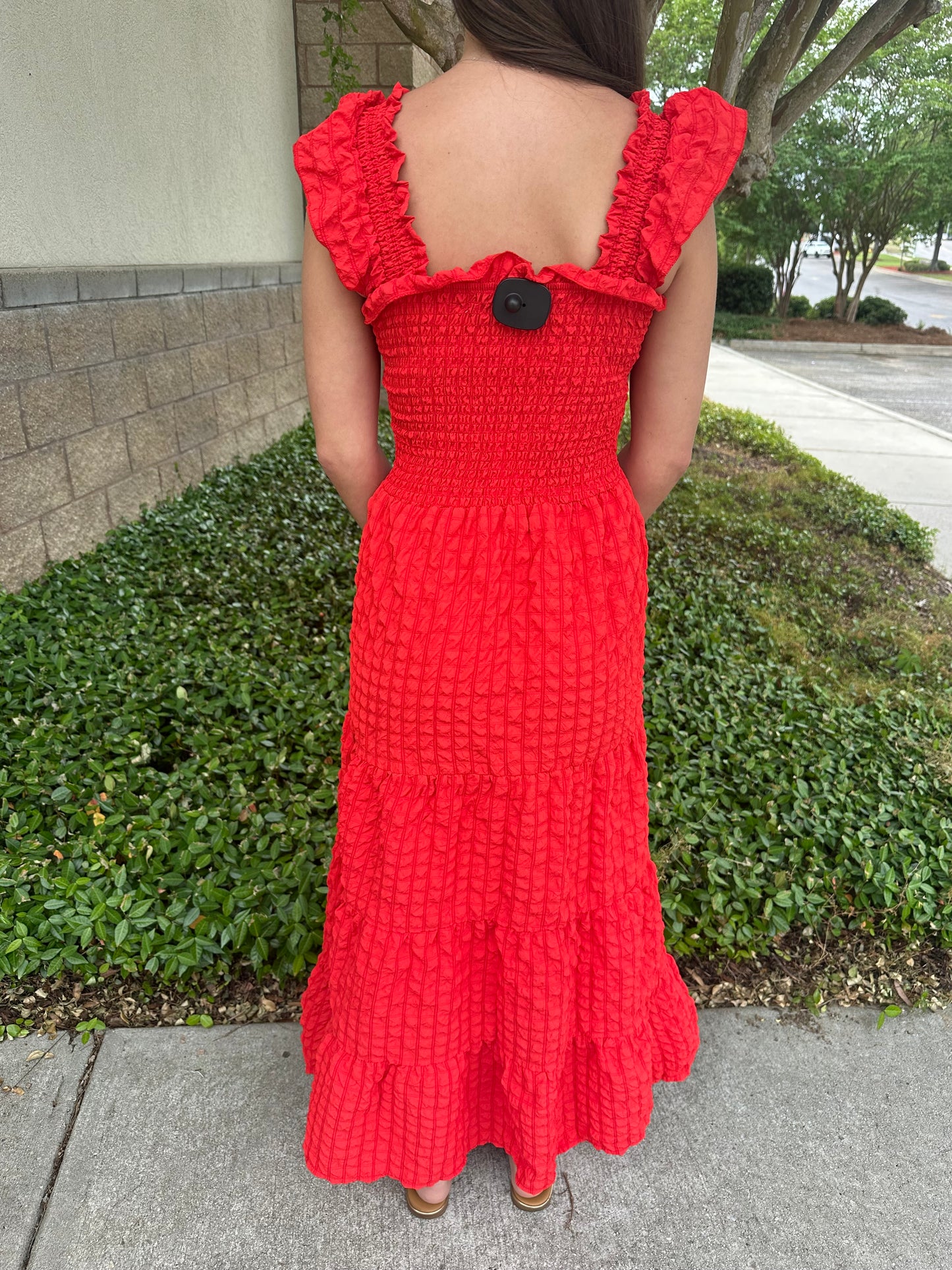 Bianca Tiered Textured Maxi - Red
