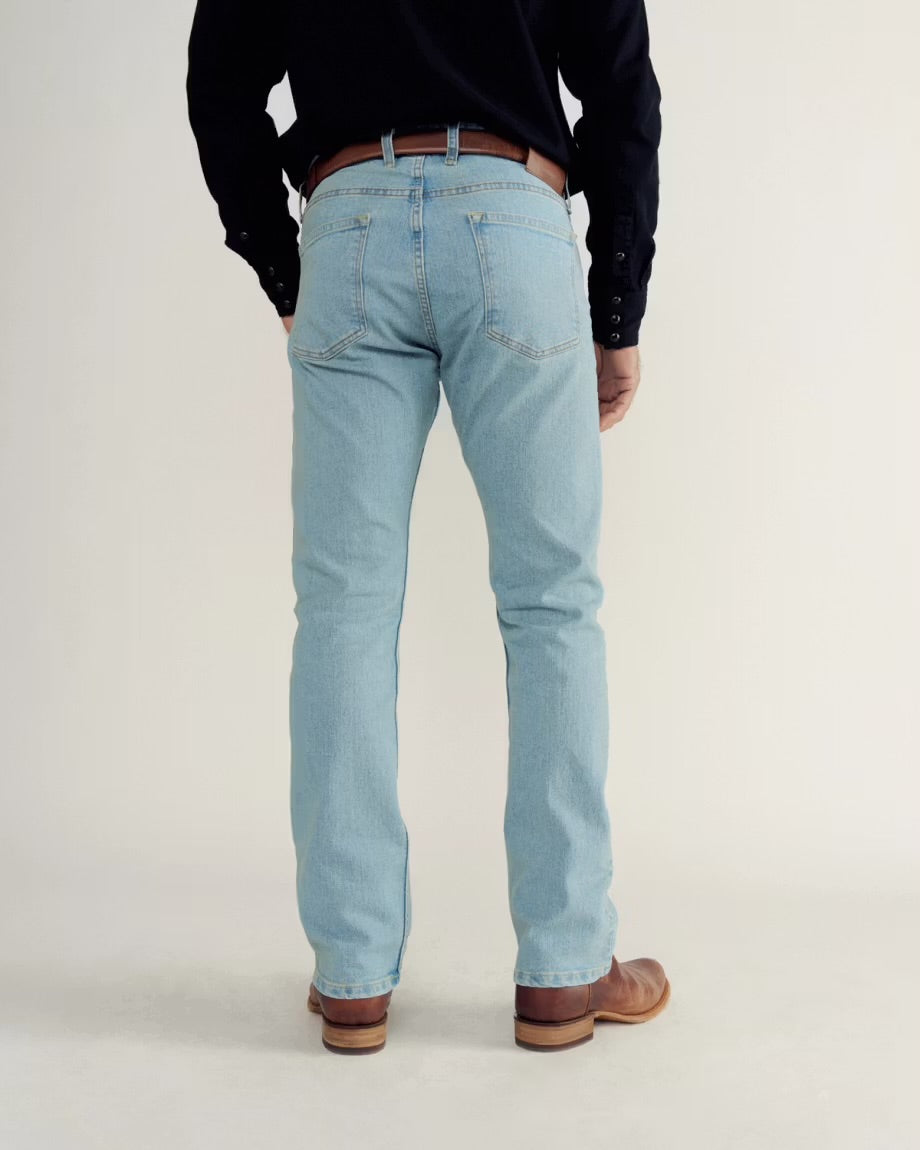 Tecovas Men’s Slim Straight Stretch Denim Jean - Light Stone Wash