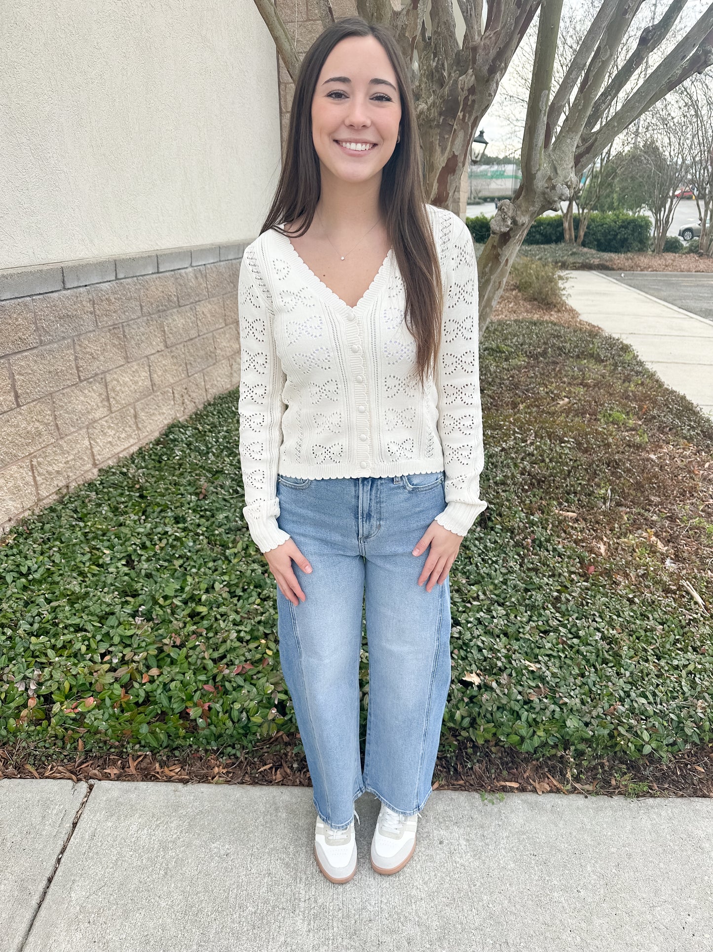 Luna High Rise Stretch Crop Bowed Jeans - Utopia