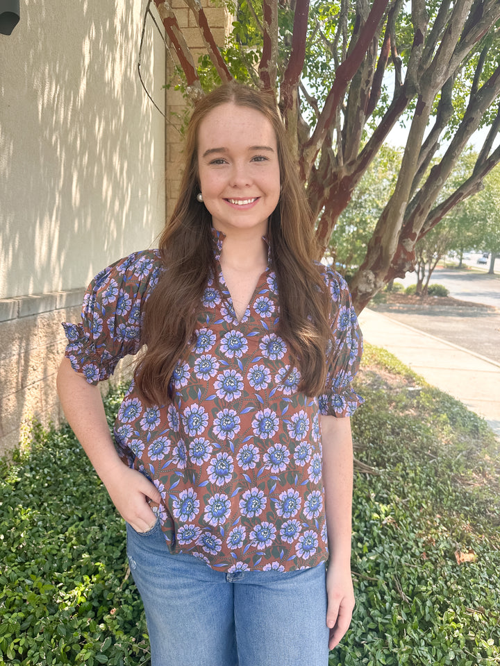 Karla Top - Purple & Brown