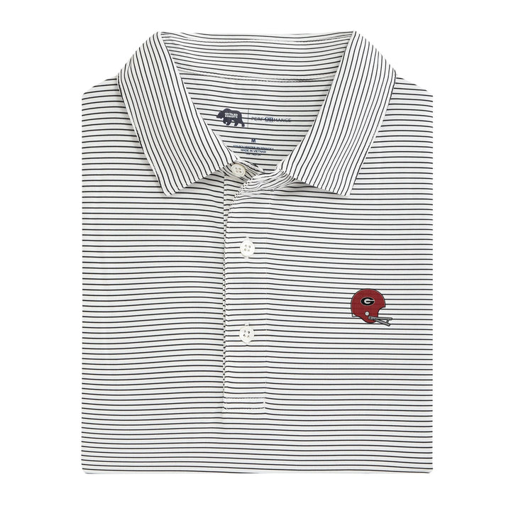 Onward Reserve UGA Vintage Helmet Birdie Stripe Performance Polo - Black