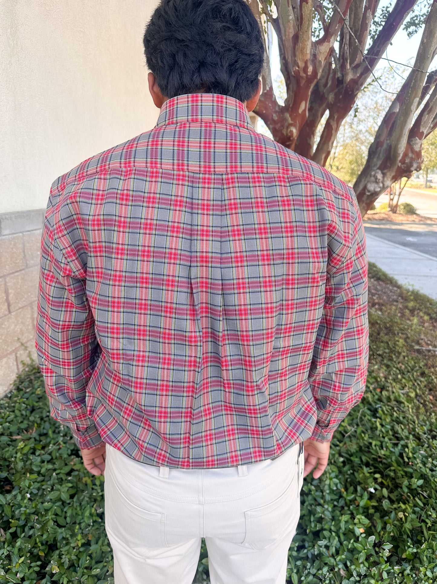 S. Casanova Opening Morning Tartan Button Down