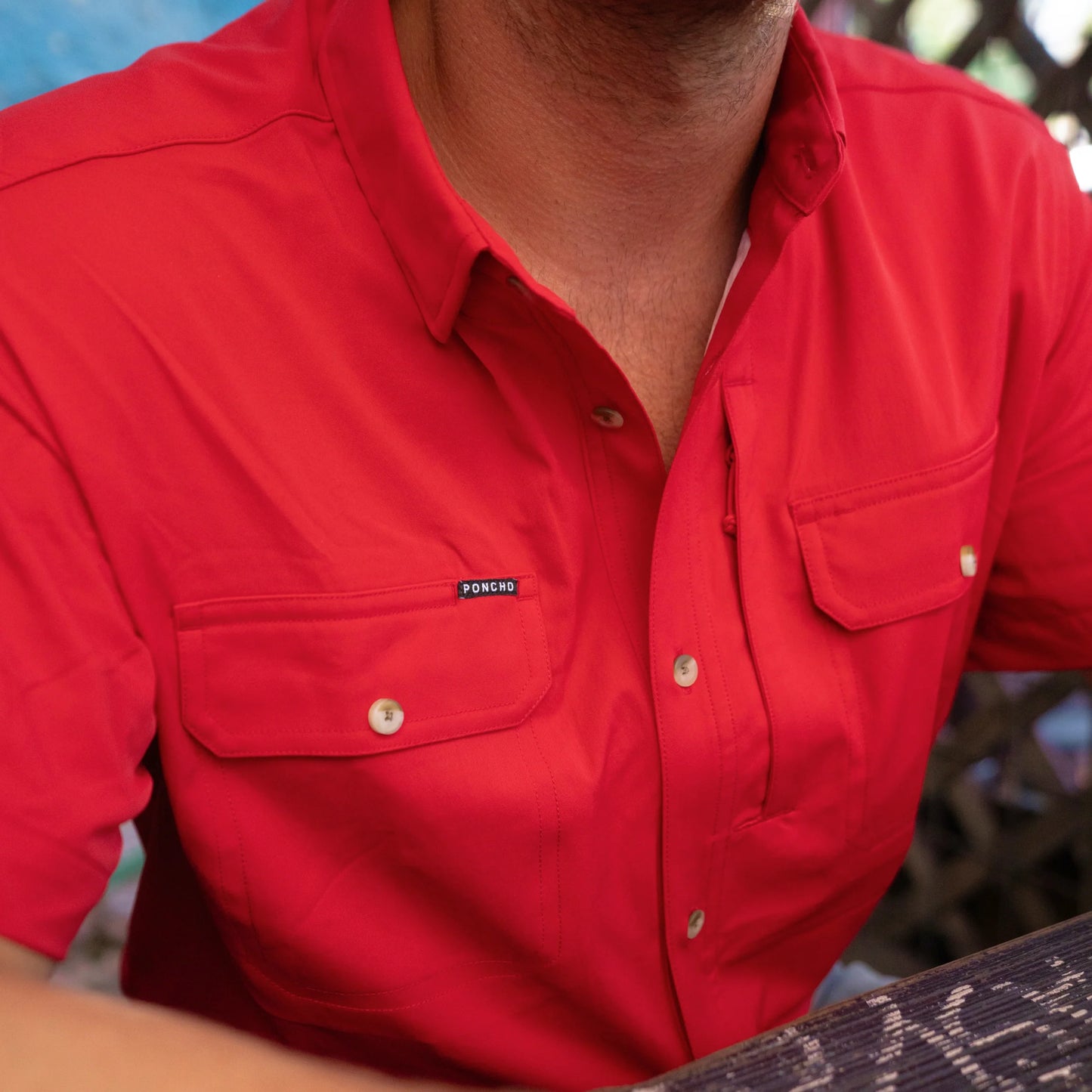 Poncho Men’s “The Gameday” S/S Regular Shirt - Red