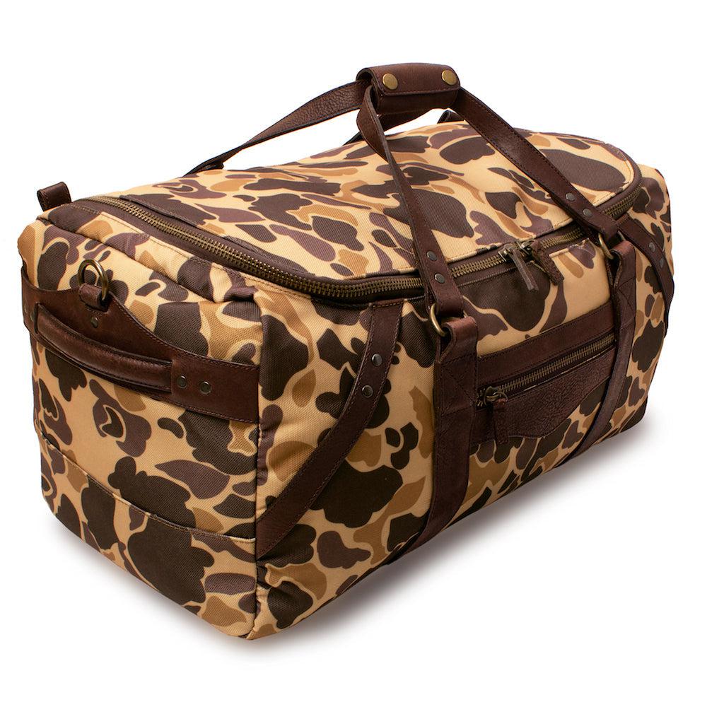 Mission Mercantile Campaign Waxed Canvas Large Duffle Bag - Smoke Vintage Camo