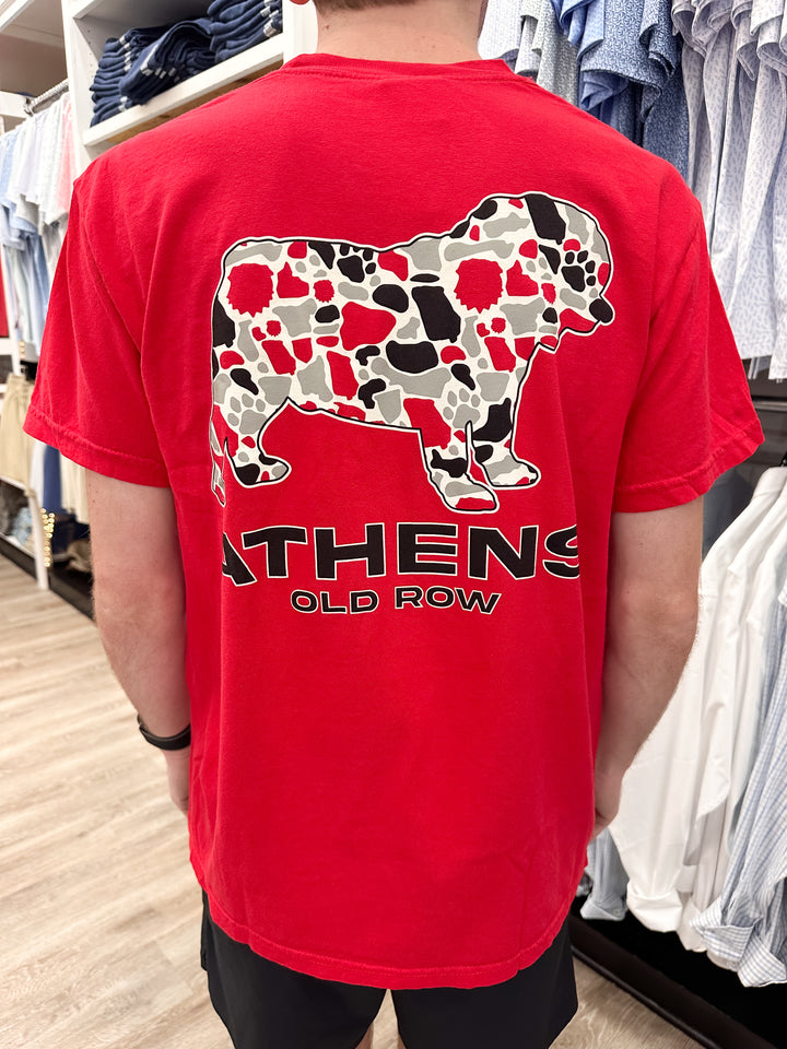 Old Row Athens Dog Camo S/S Pocket T-Shirt - Red