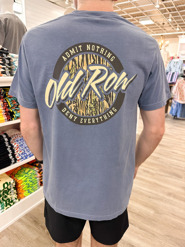 Old Row Camo Circle Logo S/S Pocket T-Shirt - Blue Jean