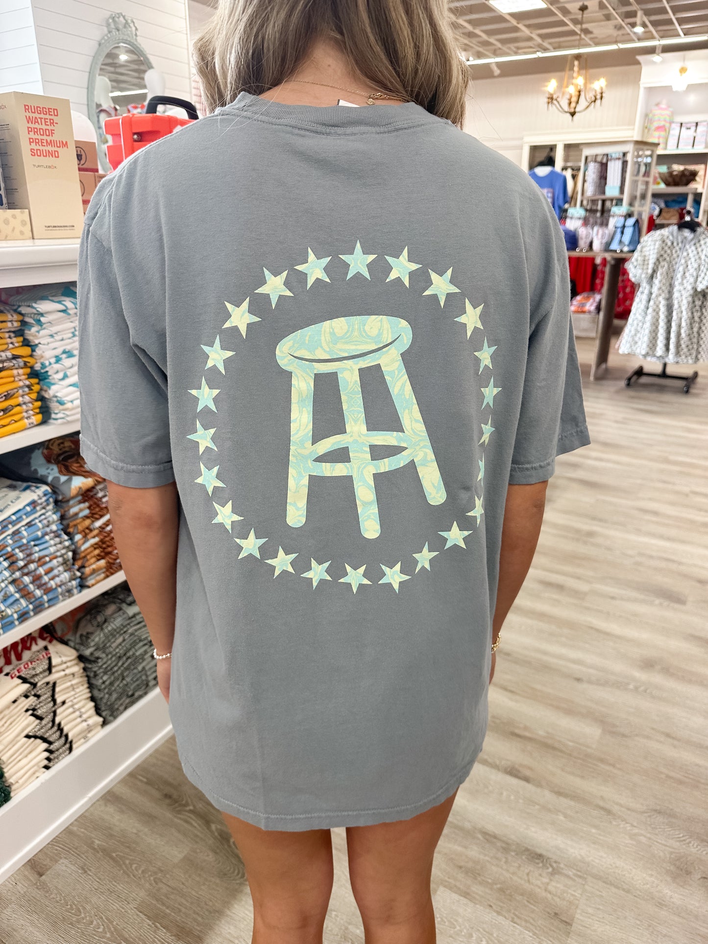 Barstool Stools & Star S/S Pocket T-Shirt - Granite