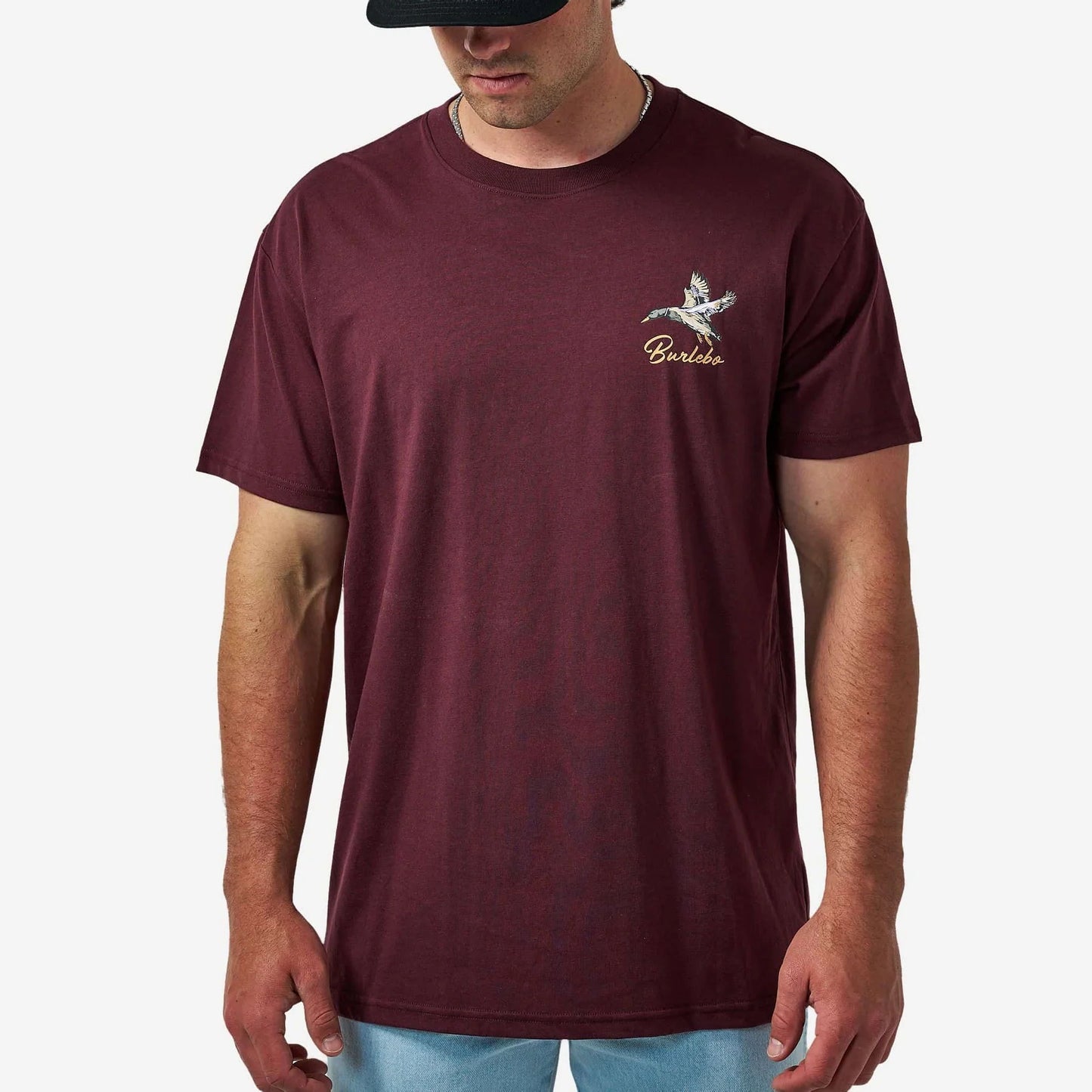 Burlebo Men’s S/S T-Shirt - Pintail Triangle Duck - Maroon
