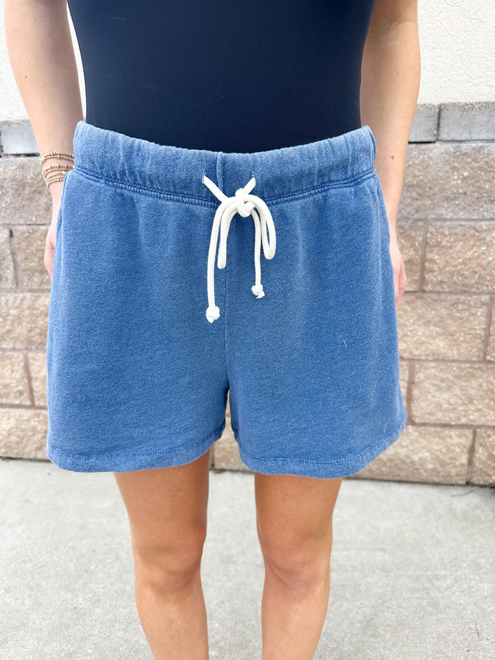 Hunter Knit Denim Short - Calypso Blue Indigo