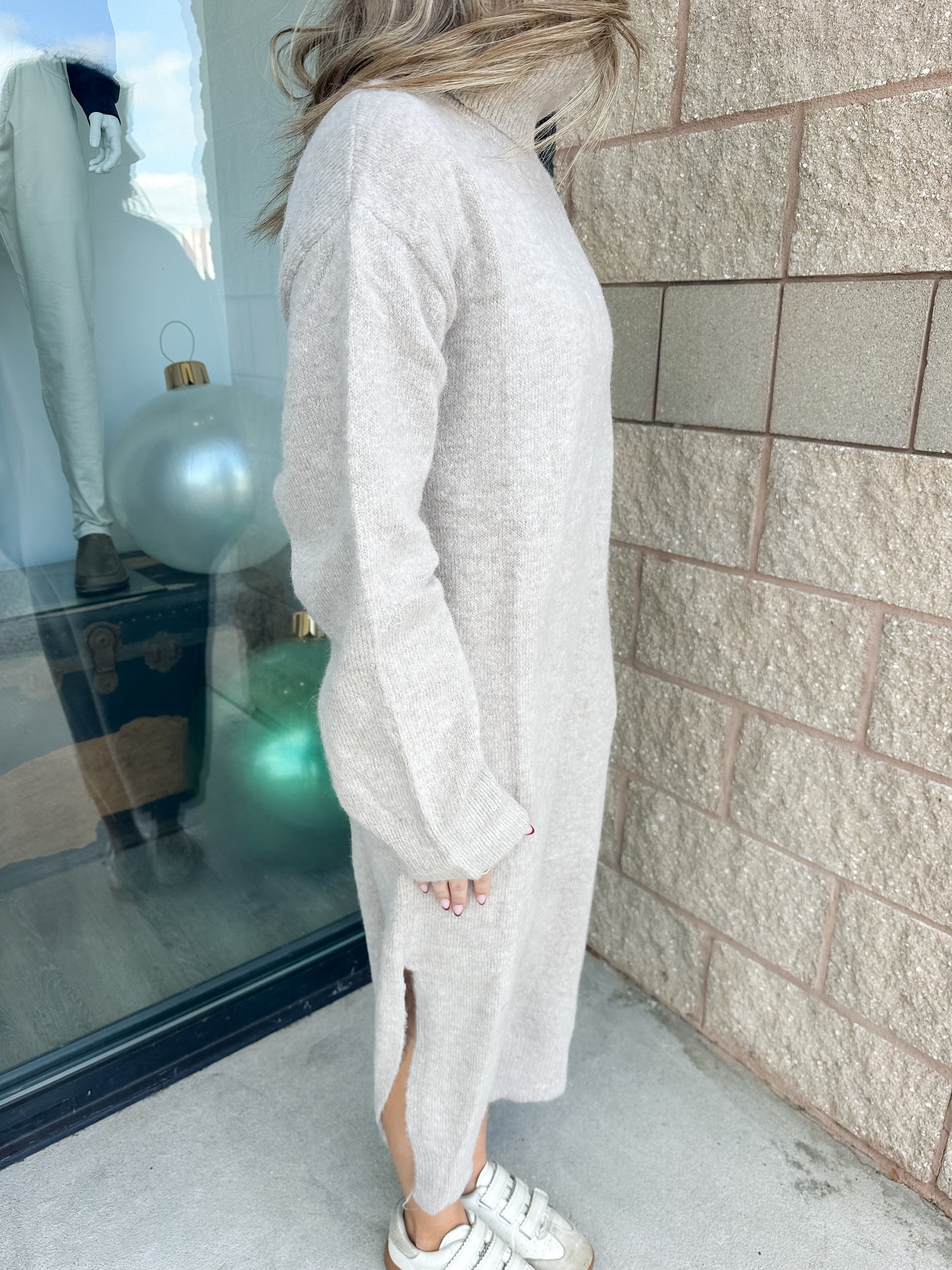 Vickie Turtleneck Knit Sweater Dress