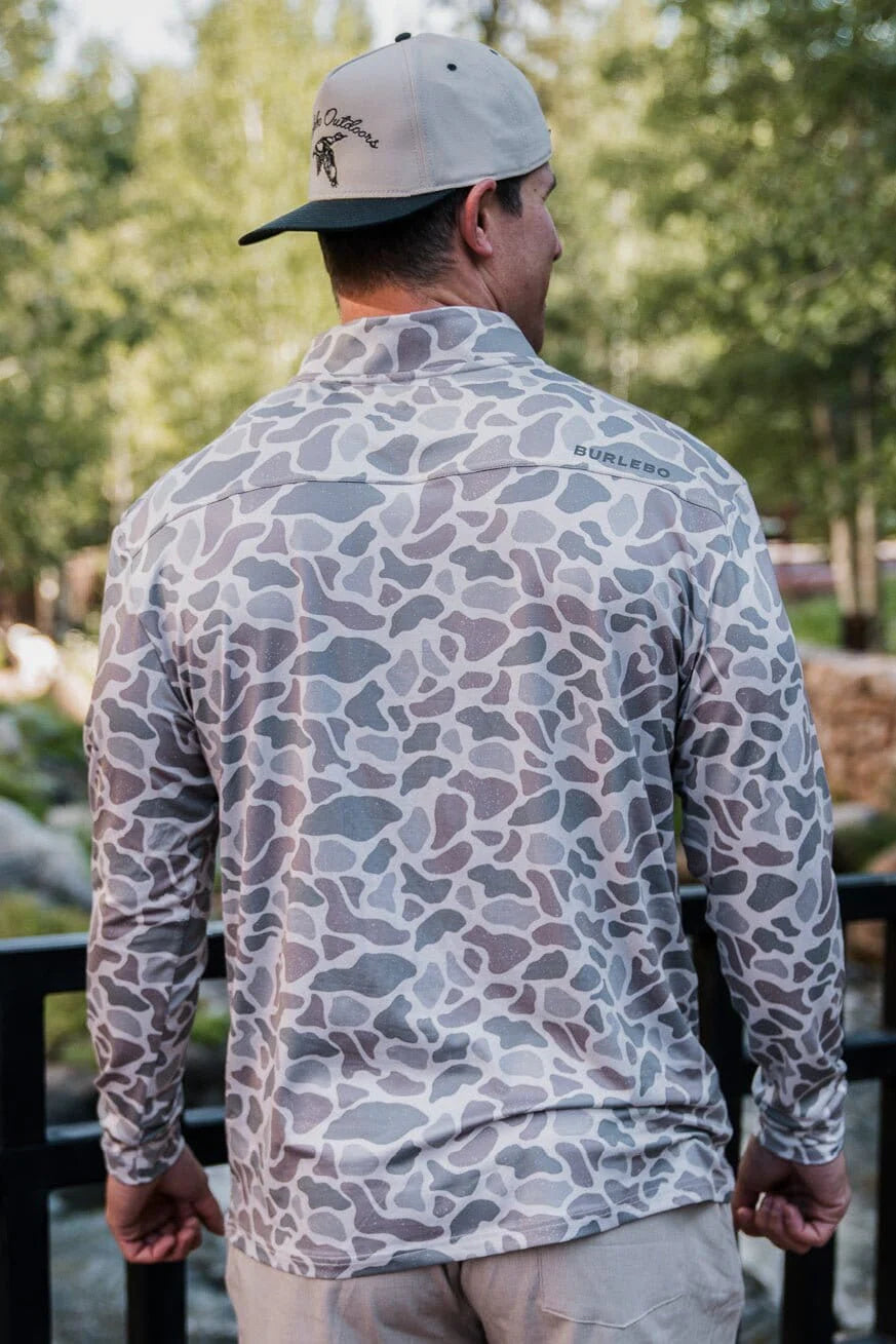 Men’s Burlebo Performance Quarter Zip - Deer Camo