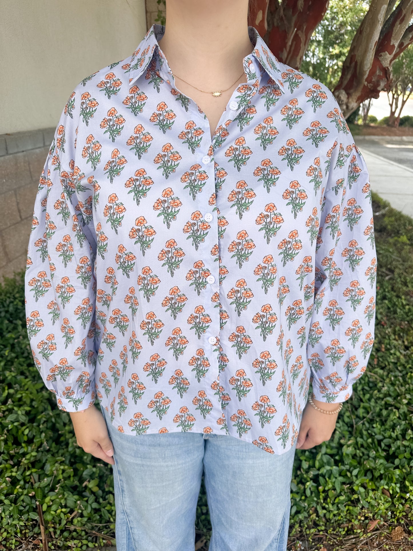 Callie Floral Poplin Top