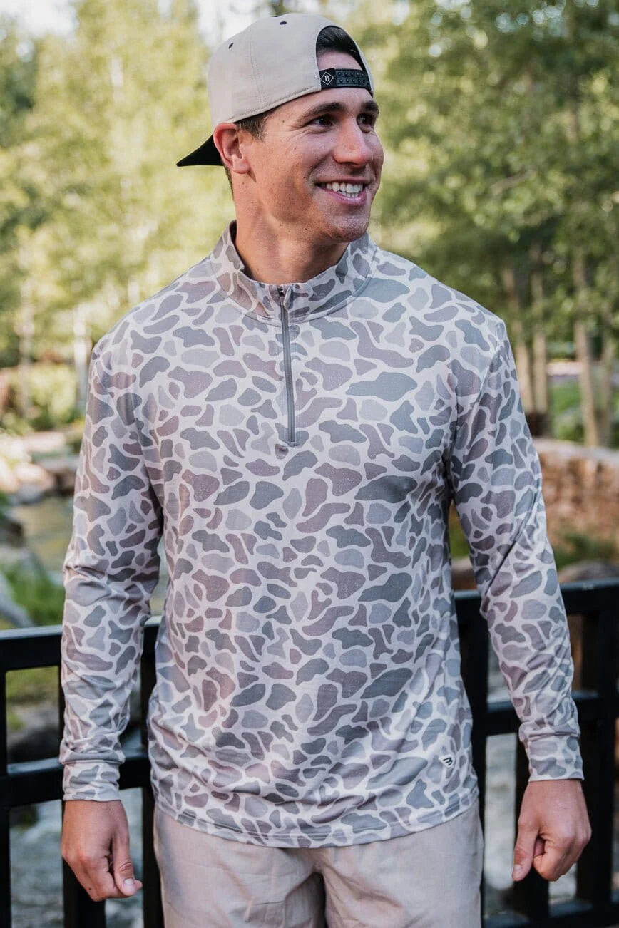 Men’s Burlebo Performance Quarter Zip - Deer Camo