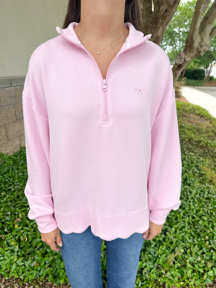 Rae Scalloped Pullover - Blush