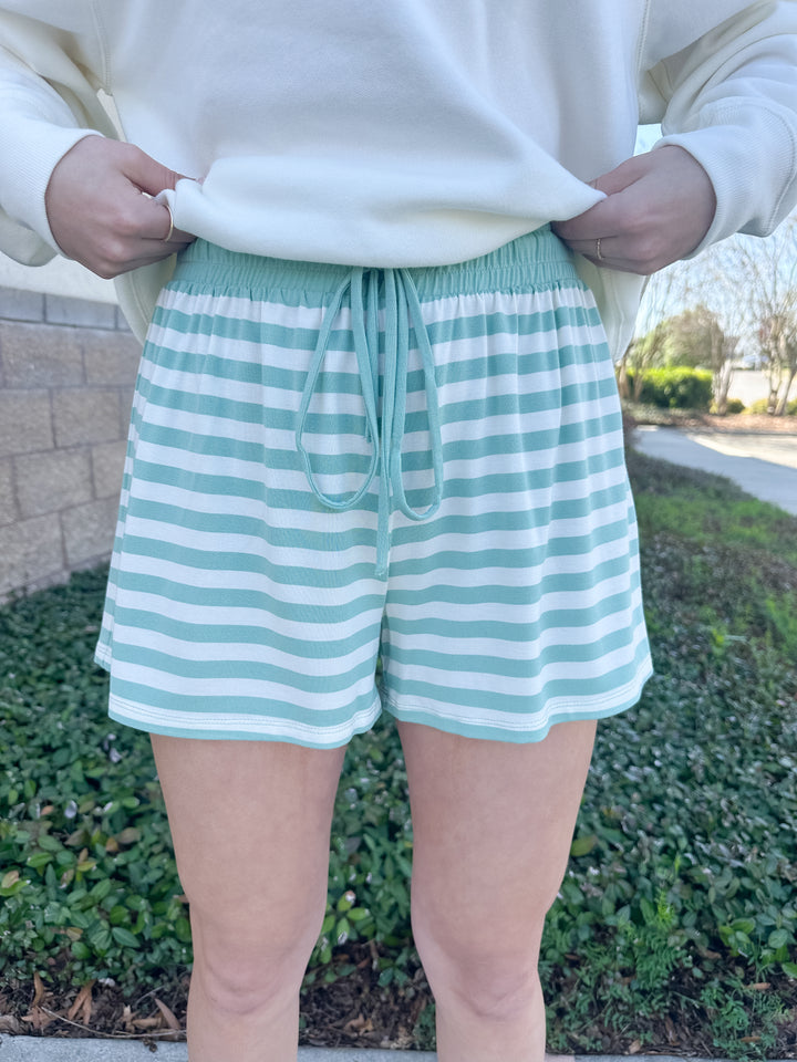 Nori Stripe Short - Crystal Green