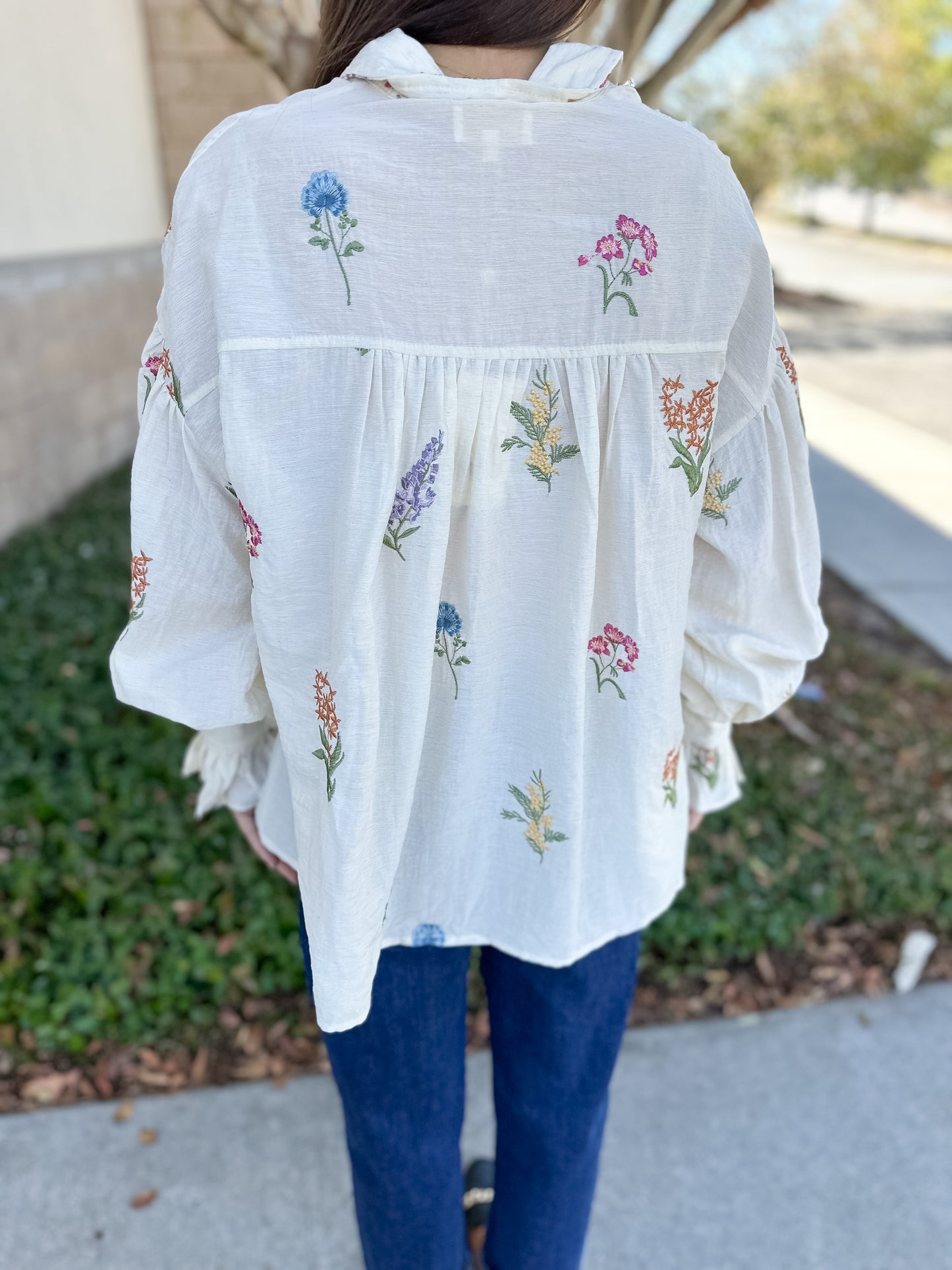 Peggy Long Sleeve Top - Cream