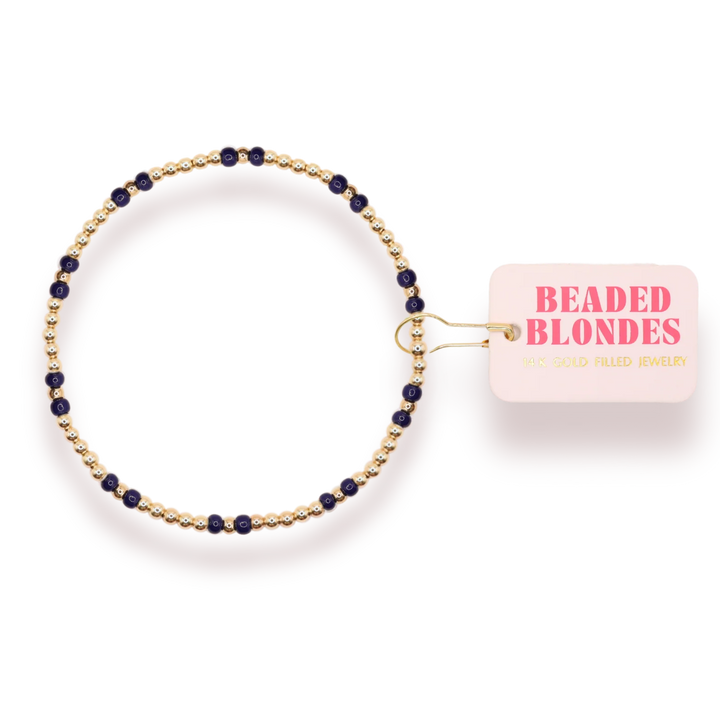 Beaded Blondes Scarlet Navy Bracelet