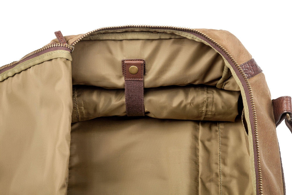 Mission Mercantile Campaign Waxed Canvas Large Duffle Bag - Smoke Brown
