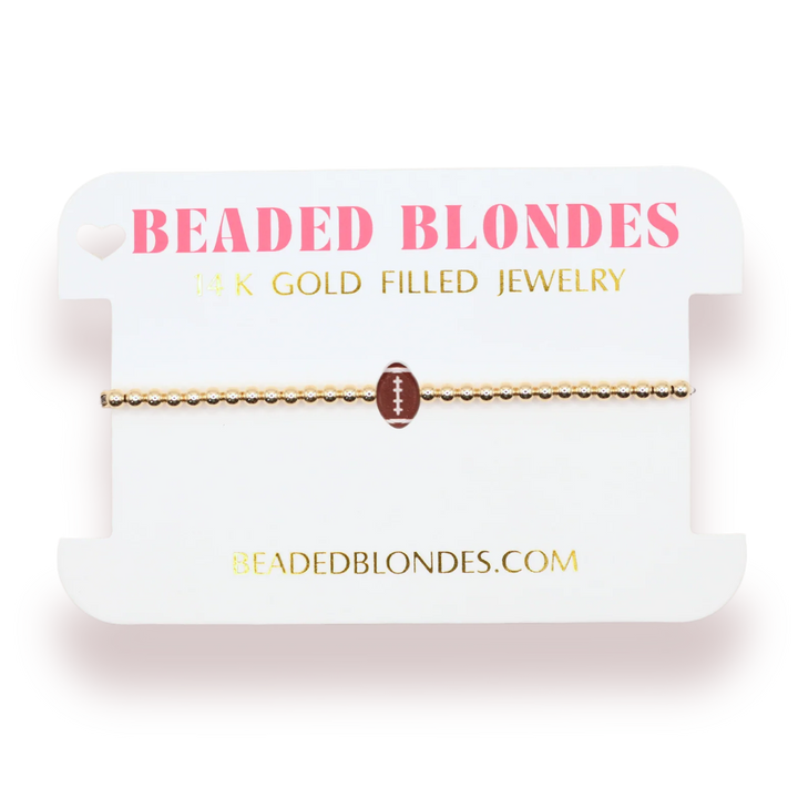 Beaded Blondes Football Bracelet