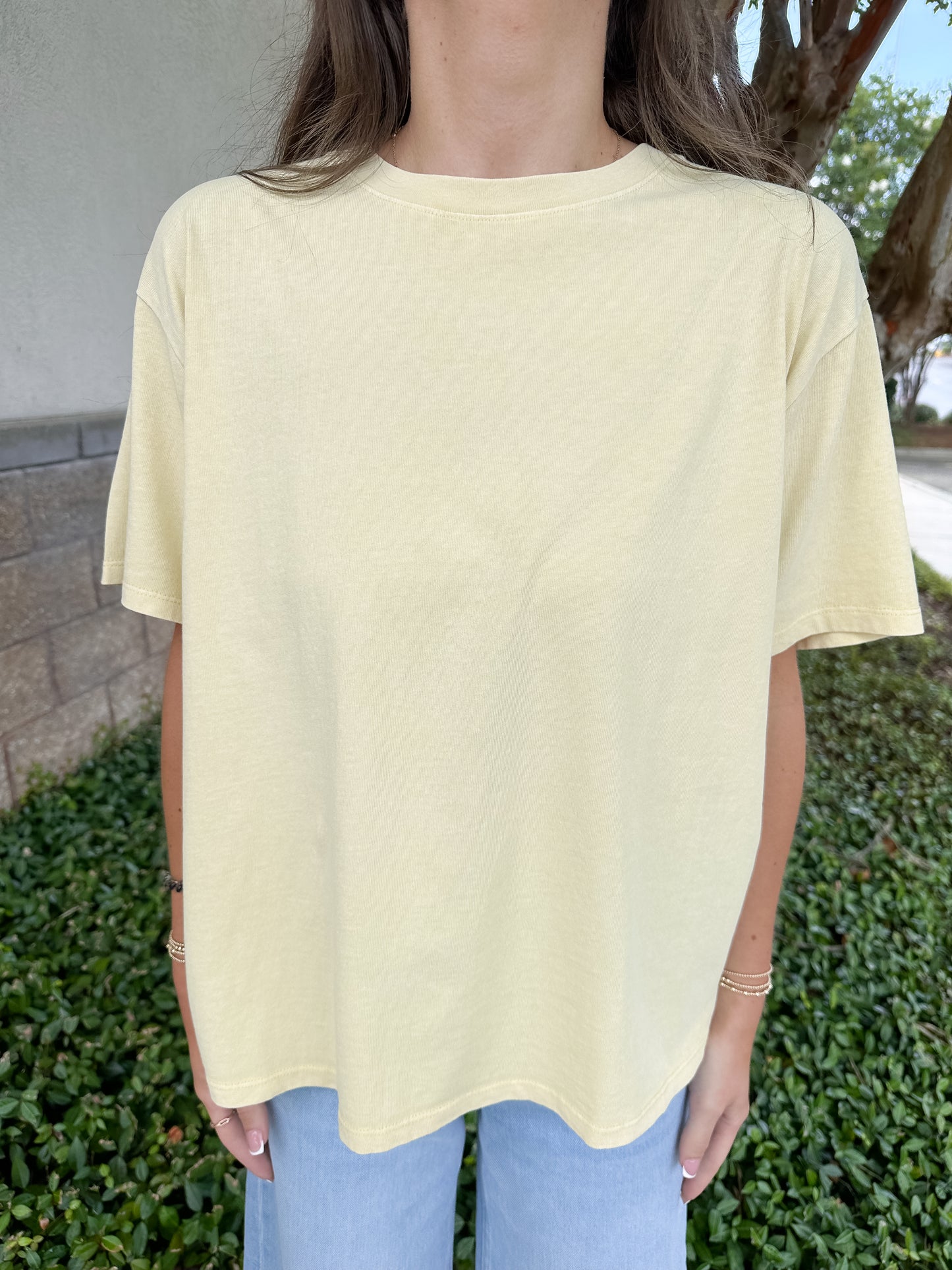 Velma Basic Tee - Pale Yellow