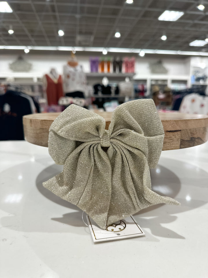 MS Fabric Magnetic Bow - Metallic Silver