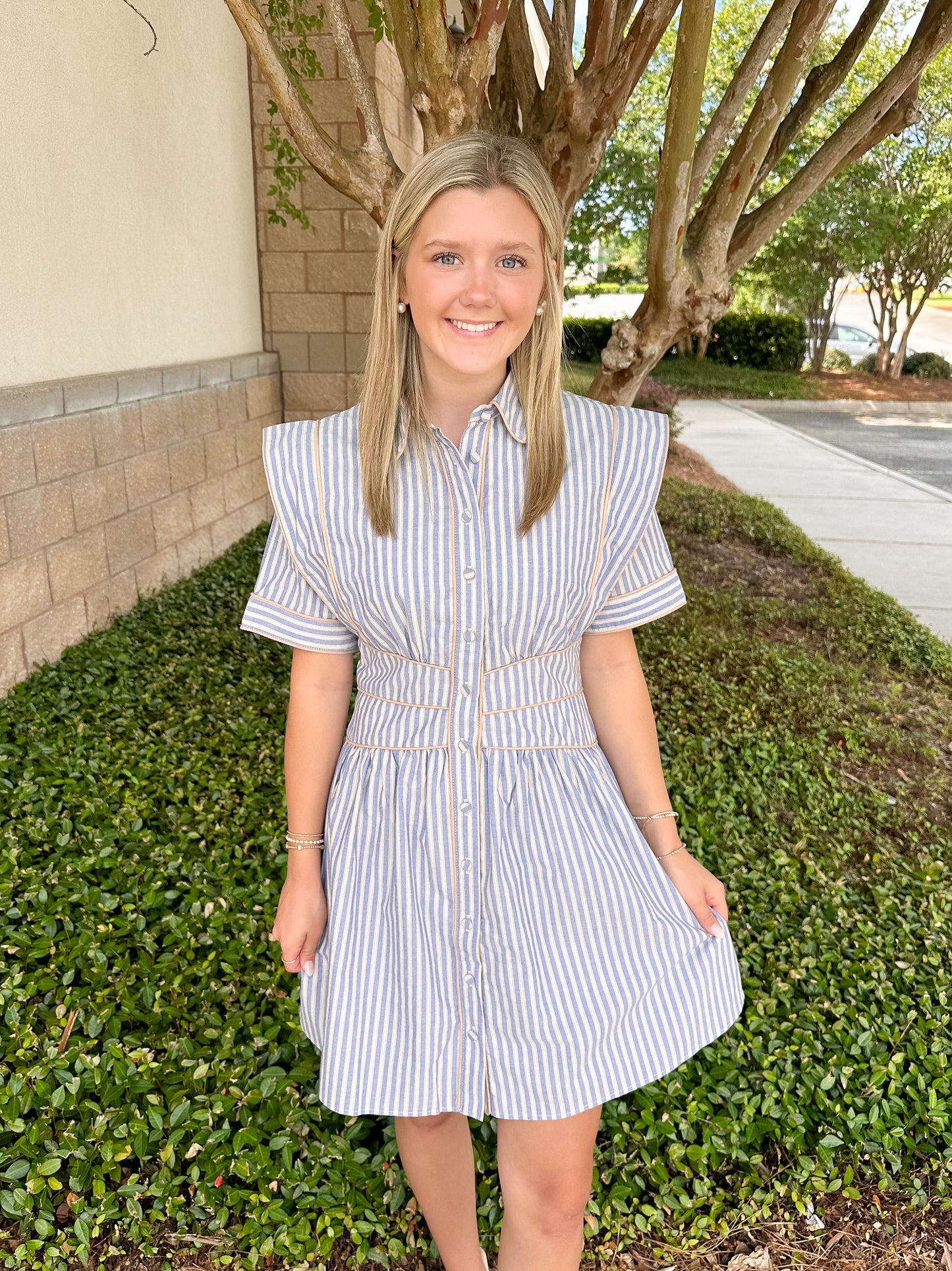 Pocket Piped Dress