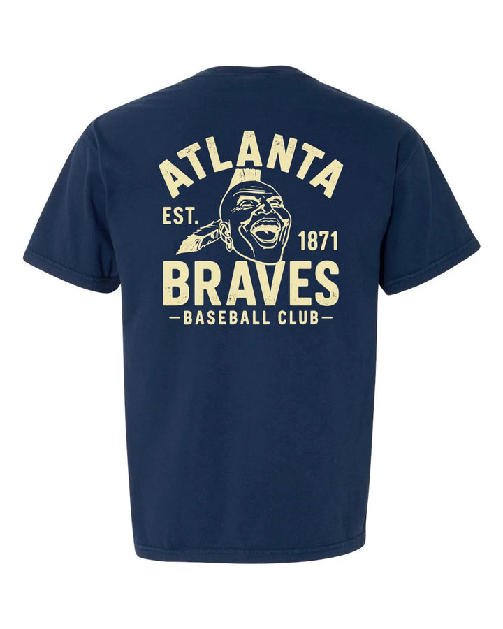 CB Braves Baseball Club Pocket T-Shirt - Navy