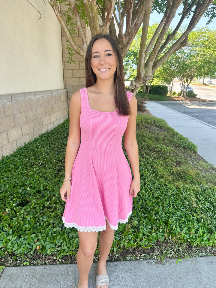 Kimmie Cored Tank Dress - Pink