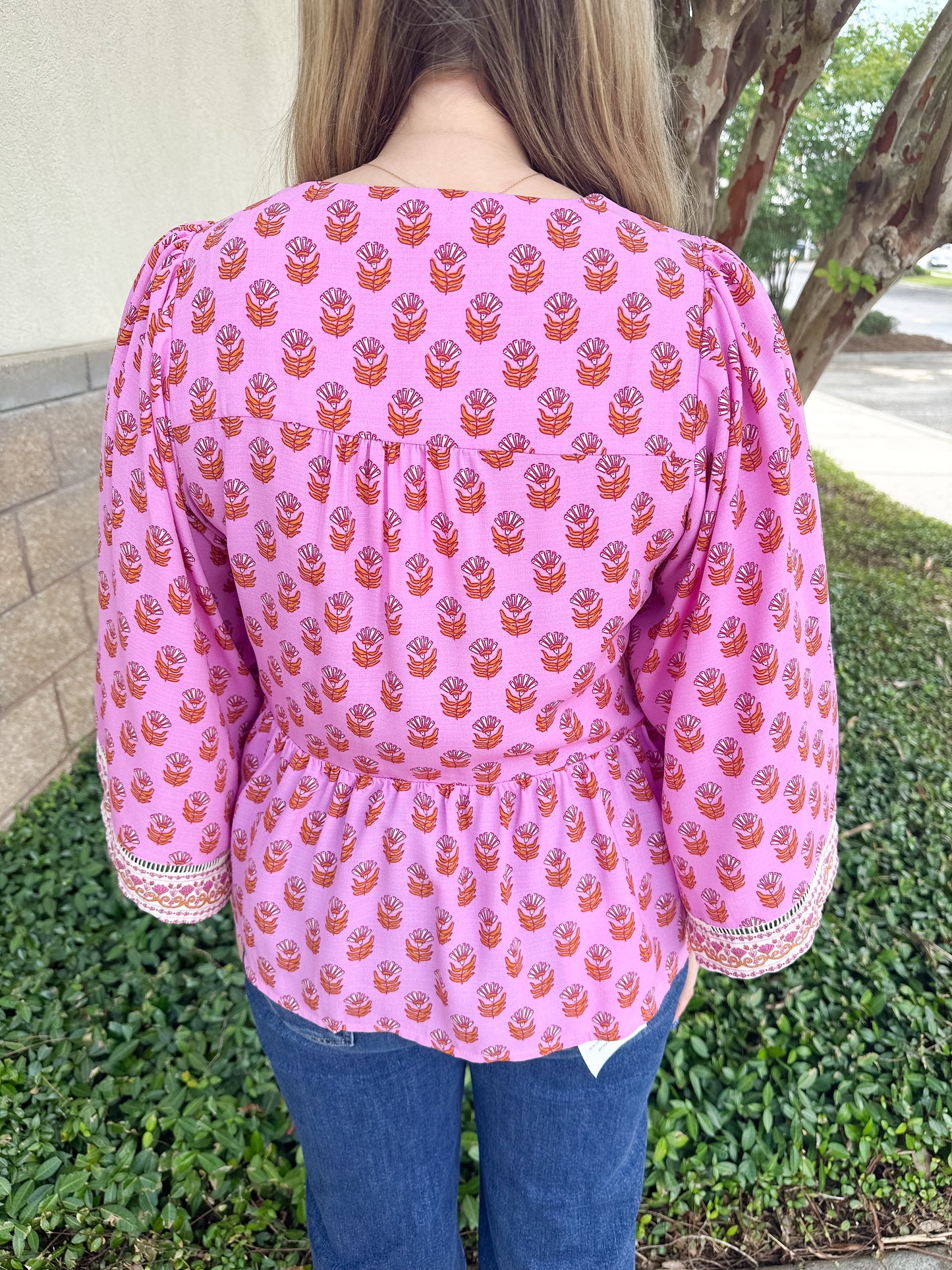 Monroe Top - Floral Foulard Pink