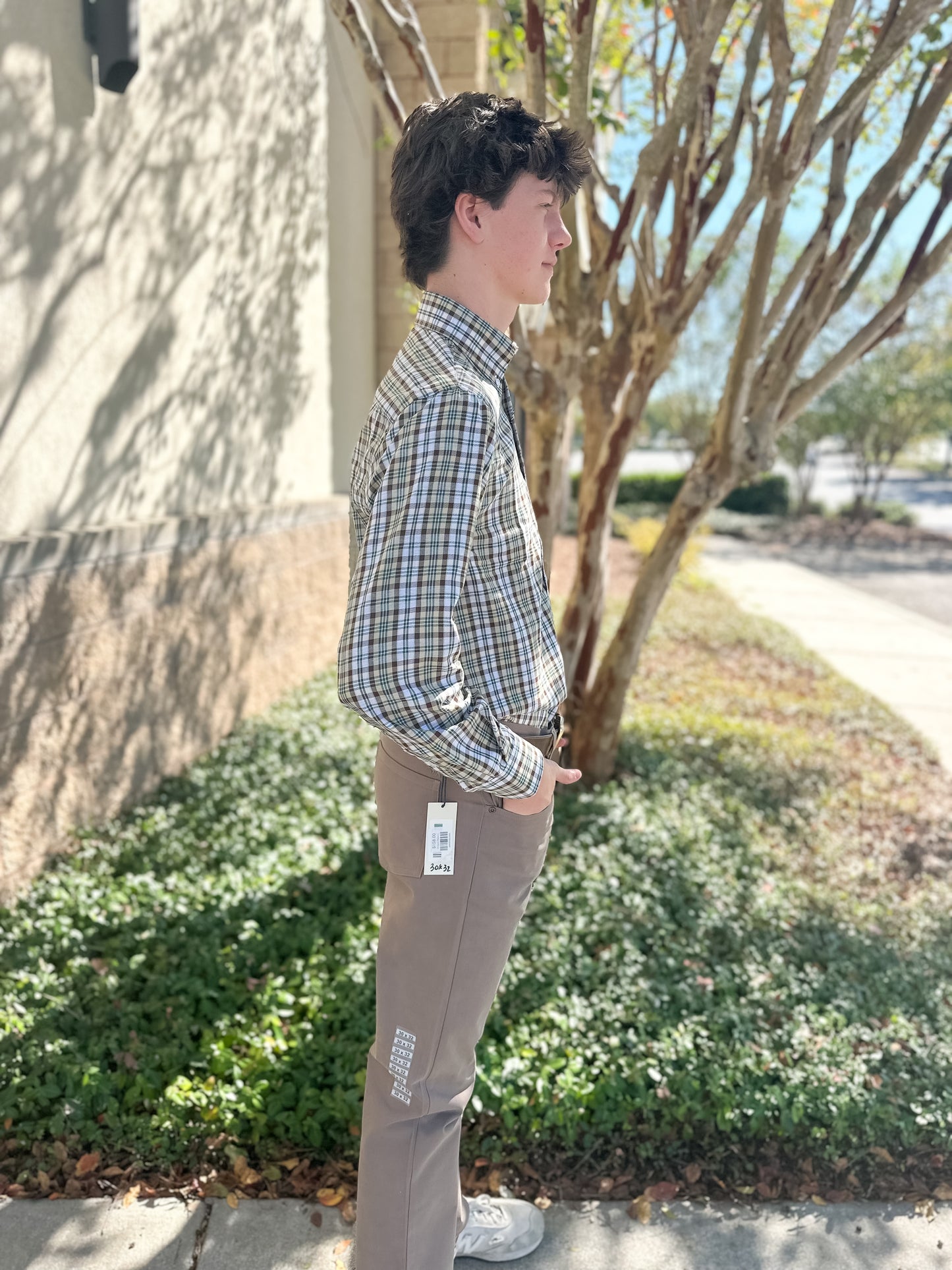 S. Casanova F25 Inkwell Plaid Button Down - Spruce