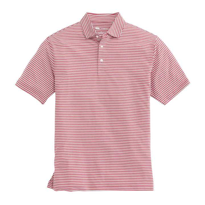 Onward Reserve Mulligan Stripe Performance Polo - Heather Red
