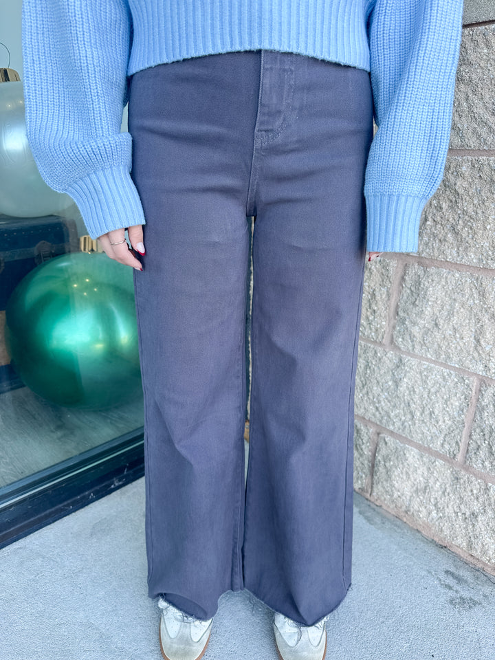 AW Wide Leg Jeans - Charcoal