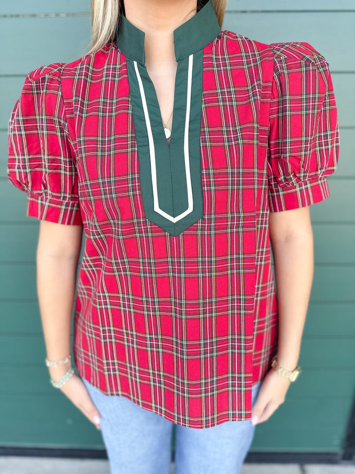 Starling Plaid Top - Green