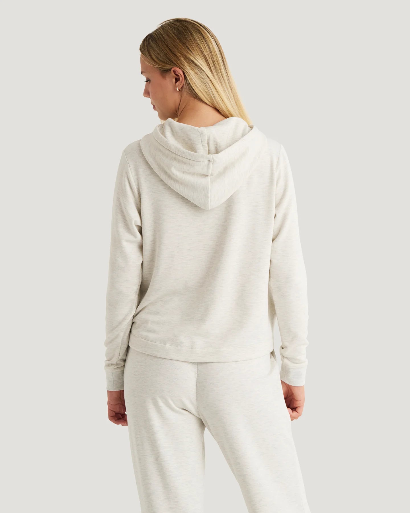 Free Fly Women’s Bamboo Lightweight Fleece Cropped Hoodie - Off White Heather