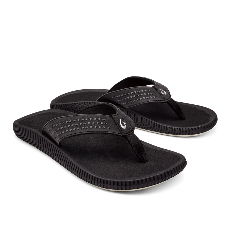 OluKai Men’s Ulele Water-Ready Beach Sandal - Black|Black