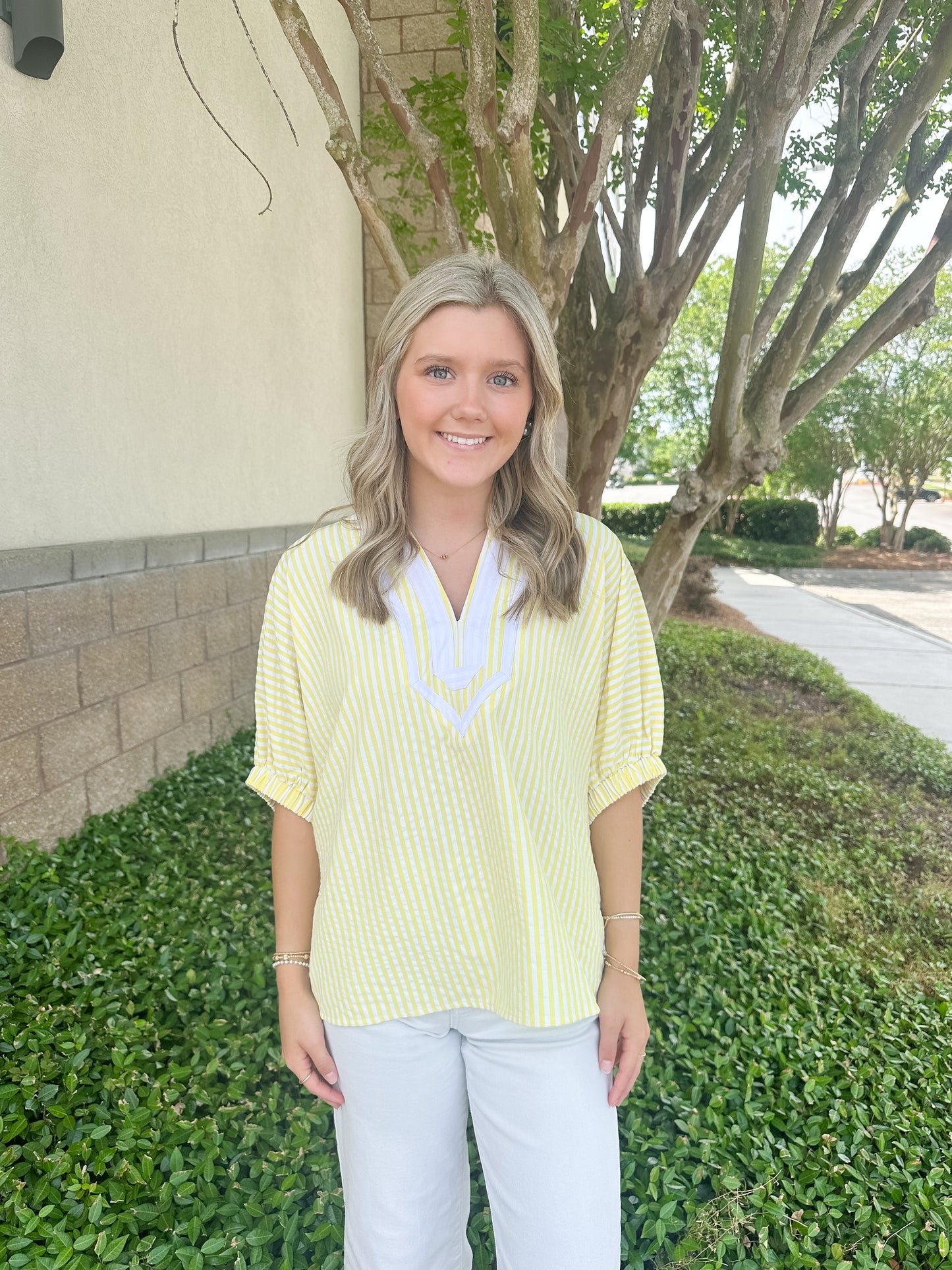 Lottie Stripe Top - Yellow
