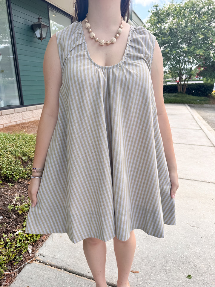 Vintage Stripe Mini Dress
